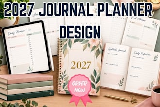design 2027 planner, journal, tracker and calendar for KDP etsy