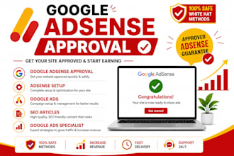 provide google adsense approval and complete adsense setup