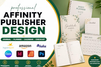 design printable journal, planner, calender, checklist in affinity publisher