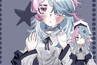 draw anime characters, chibi, fanart, illustrations,