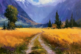 paint a custom landscape oil painting on canvas