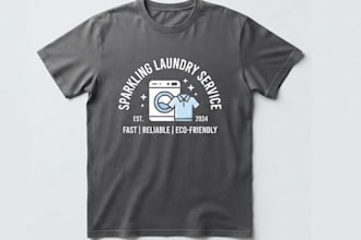 create a modern laundry logo t shirt design