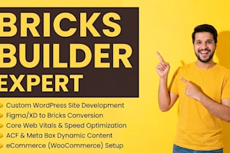 build or convert custom wordpress website using bricks builder