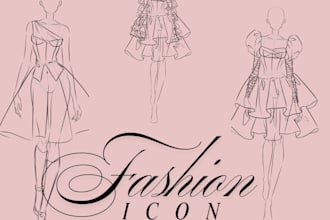 provide a pack of  fashion sketches and templates
