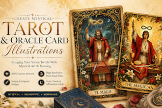 create mystical tarot and oracle card illustrations