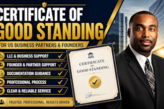 provide certificate of good standing for US resident business partners, founders