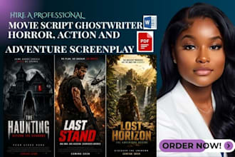 ghostwrite your movie script, horror, action and adventure screenplay