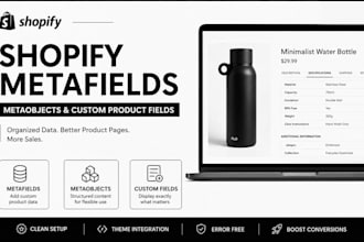 customize shopify metafields, metaobjects and custom product fields