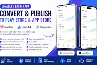 convert and publish your lovable or base44 app to play store and app store