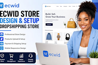 setup ecwid website design ecommerce dropshipping online store products upload