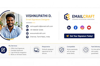 design a stunning, responsive HTML email signature