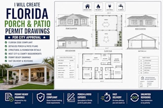 create florida porch and patio permit drawings for city approval