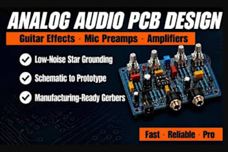 analog audio pcb design for guitar effects,mic preamp,amplifier and audio device