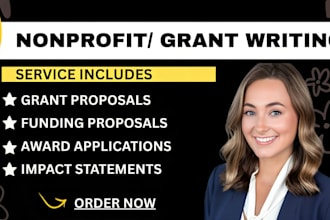 research and write nonprofit ngo grant proposal, funding and award applications