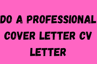 do a professional cover letter cv letter