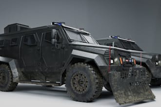 fix broken file,model 3d military war vehicle,game ready car,artillery sculpture