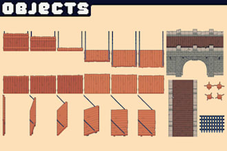 do pixel art tileset pixel character, pixel background pixel game sprite sheet