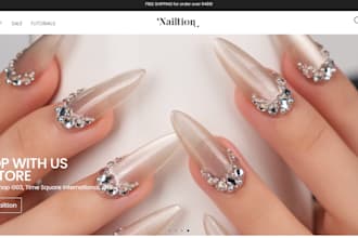 build nail shopify store beauty website nail polish nail salon website