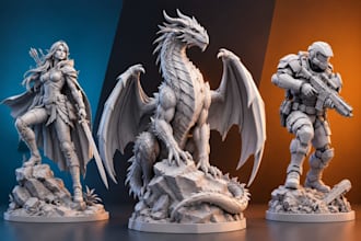 sculpt 3d dolls character dnd action figure toys for 3d printing and rendering
