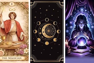 design custom tarot cards, tarot deck and tarot card illustration
