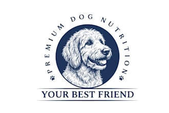 design glamorous dog food doodle logo