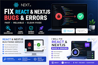 fix bugs and errors in reactjs and nextjs applications