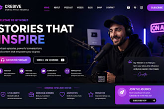 design wix podcast website youtube creator content creator personal brand site