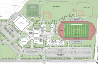 create campus map collage, wayfinding map and school property site plan
