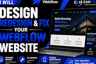 design webflow website, redesign website and fix or optimize webflow website