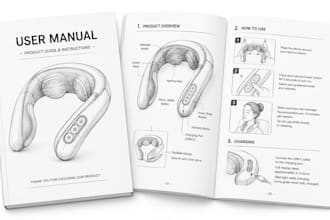 create product manual, user guide and step by step instructions for your product