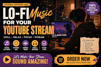 create custom lofi background music for your youtube stream