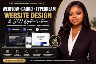 design conversion focused webflow carrd and typedream websites with seo