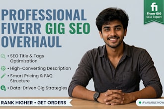write complete fiverr gig SEO title, tags, description, faqs for optimization