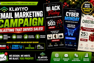 setup klaviyo black friday cyber monday christmas email marketing campaign