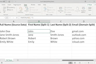 clean, format, merge , split excel data