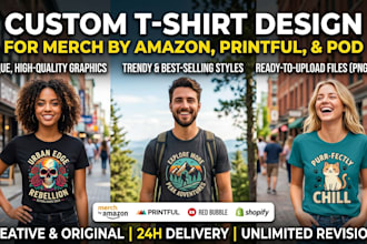 design custom graphic t shirt for merch amazon printful pod website