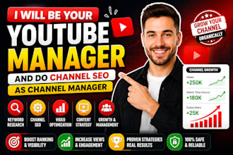 be your youtube manager and do channel SEO as channel manager