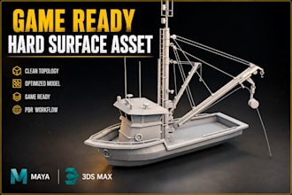 create detailed 3d hard surface game ready assets