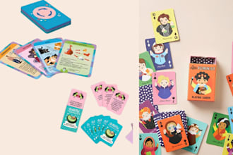 design card game, board game card frame design, card box for cards game art