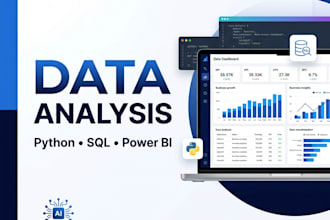 do data analysis, sql, python and power bi dashboards