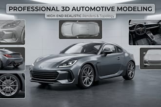 create a realistic 3d car, vehicle and automotive model  for your project