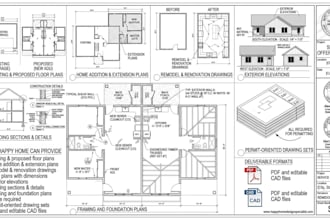 create garage conversion, deck, patio and pergola plans