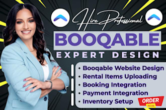 setup booqable website, online booking website booqable rental business service