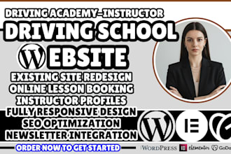 driving school website, driving lesson website, driving academy website