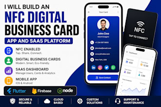 build an nfc digital business card app and saas platform for teams and events