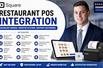 integrate square kds kitchen printer restaurant pos system