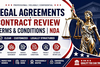 draft legal agreements, review contracts, ndas and terms and conditions