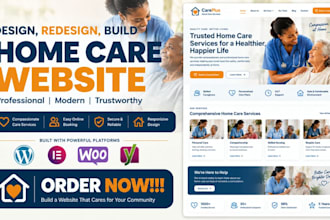 design a modern home care, healthcare, elderly care website