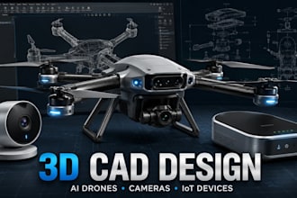 3d cad deisgn for ai drone camera electronic iot device prototype in fusion 360