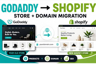 migrate godaddy to shopify store domain transfer wordpress website migration
